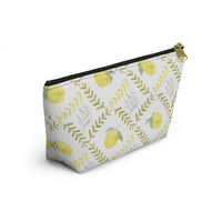 Lemon Tile Accessory Pouch w T-bottom in Yellow